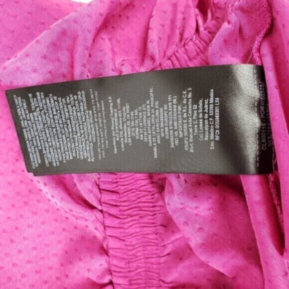 Guess Puffy Sleeve Off Shoulder Barbie Pink Pirate Top Ruffles Women's Sz Large - Picture 12 of 16